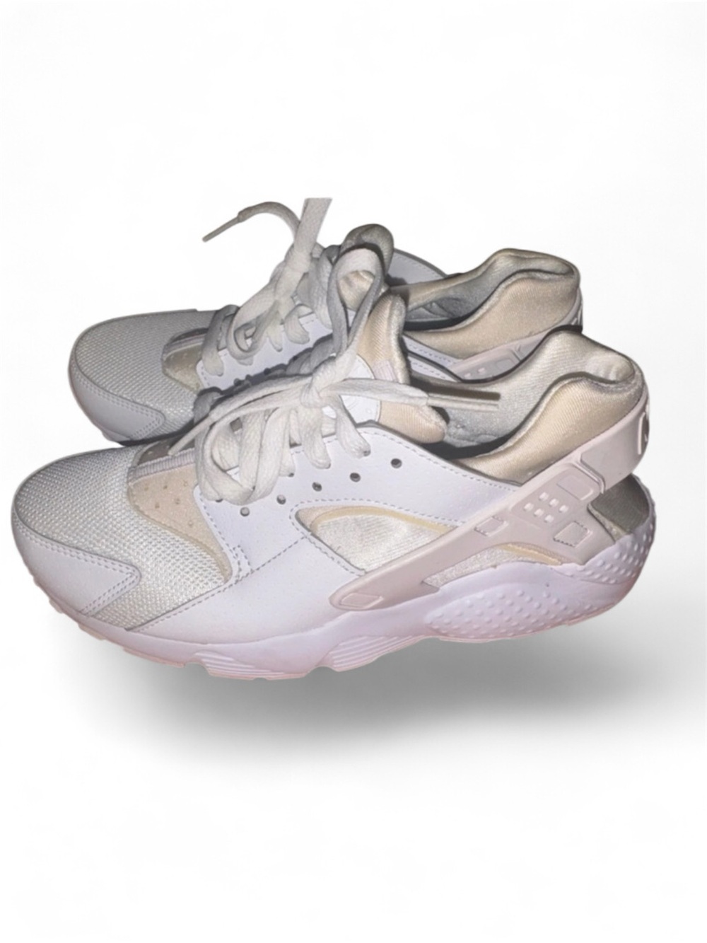 Nike Women's White and Cream Huarache Style Sneakers